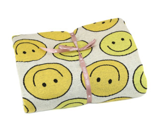 1,85m Zuschnitt - Bio-Jacquard - 4 Farb Spezial Jacquard Jersey - Smile - Choose Your Vibe - Warmweiß - Hamburger Liebe