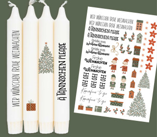 DIN A4 - Tattoofolie - Merry Moments - für Kerzen / Keramik