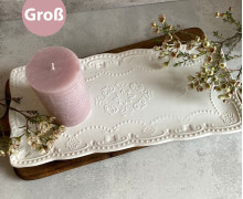 Silikon - Gießform - Verzierter Teller - Tablett - Gemustert - Shabby Chic Style - Groß - vielfältig nutzbar