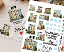 Rub-On Sticker - Winterhäuser - perfekt für Acrylplatten - Tante Henni Rubon - vielfältig nutzbar