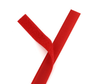 1 Klettband Zuschnitt - Klettverschluss - Zum Nähen - Hook & Loop - 20mm x 50cm - Rot