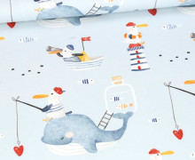 Sommersweat - Lass uns fischen gehen - Hellblau - Bio Qualität - abby and me