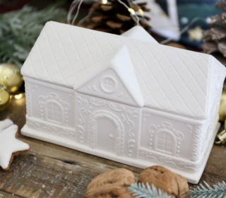 Silikon - Gießform - Lebkuchenhaus - Groß - Dose - Kerzengefäß - 9oz - mit Manschette - offizieller Partner von Boowan Nicole - vielfältig nutzbar