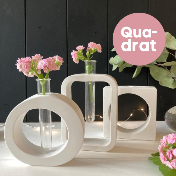Silikon - Gießform - Reagenzglashalter - Vase / Kerzenhalter - Quadrat - 2 in 1 - vielfältig nutzbar