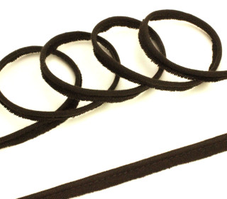 1 Meter elastisches Paspelband/Biesenband - Matt - Dunkelbraun