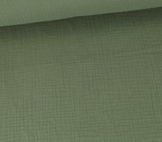 Musselin - Muslin - Double Gauze - Uni - Laubgrün
