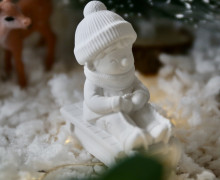 Silikon - Gießform - Mini Rodler - Kind auf Schlitten - Dekofigur - Weihnachtsdeko - Winterdeko - vielfältig nutzbar