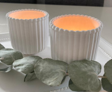 Silikon - Gießform - Kleine Dekoschale - Teelichthalter - Pflanzentopf - mit Rillen - vielfältig nutzbar