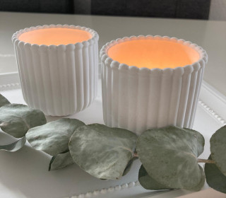 Silikon - Gießform - Kleine Dekoschale - Teelichthalter - Pflanzentopf - mit Rillen - vielfältig nutzbar