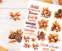 Rub-On Sticker - Kuschelwetter - Herbst - perfekt für Acrylplatten - Tante Henni Rubon - vielfältig nutzbar