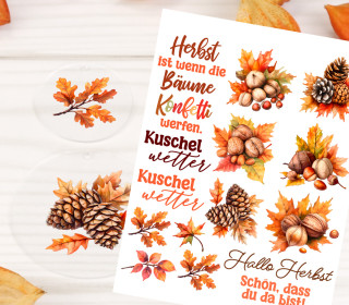 Rub-On Sticker - Kuschelwetter - Herbst - perfekt für Acrylplatten - Tante Henni Rubon - vielfältig nutzbar