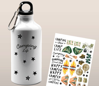 Rub-On Sticker - Happy Camper - Tante Henni Rubon - vielfältig nutzbar