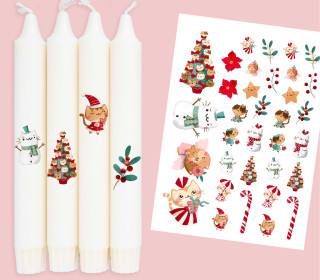 DIN A4 - Tattoofolie - Christmas Cats - für Kerzen / Keramik