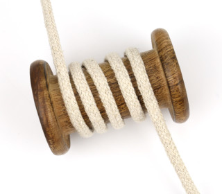 1m Hoodieband - Schmale Kordel - Hanf/Baumwolle - Geflochten - 8mm - Natur