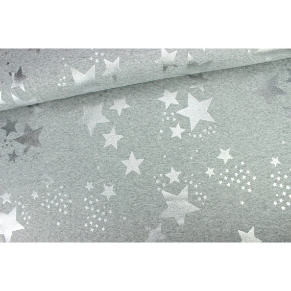 Sweat Glitzer Sterne Grau Meliert