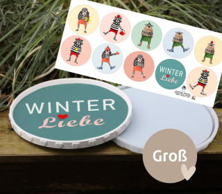 Outdoorstoff - Winterliebe - Inlays für Silikon - Dekoteller - Tablett - Groß - ela ideen - abby and amy
