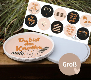 Outdoorstoff - Midnight Spark - Dekoteller - Inlays für Silikon - Dekoteller - Tablett - Groß - Lausemia Design Studio - abby and amy