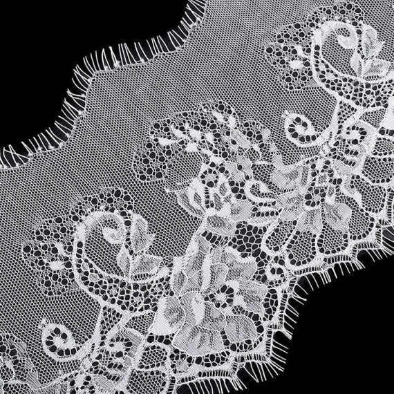 2,7m Französische Wäschespitze - Weich - 17,5cm - Weiß