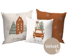 Kissenstoff - DIY - Kissen-Set - Woodland Christmas - Velvet - abby and amy