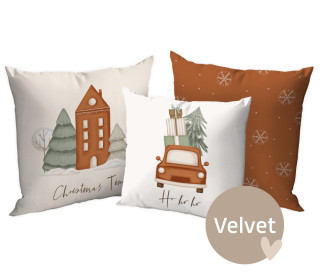 Kissenstoff - DIY - Kissen-Set - Woodland Christmas - Velvet - abby and amy