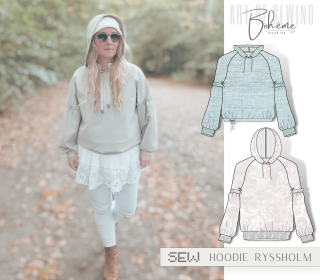 Hoodie mit Rüsche | EU32-52 | Ryssholm W1317 | Bohème Design
