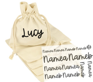 Onkel Bo's Bügelbilder - DIN A5 - 2 Namen - kurz - Schreibschrift