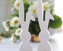 Silikon - Gießform - Osterhasen Paar mit Knickohr und Herz - Ostern - vielfältig nutzbar