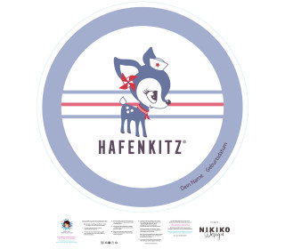 DIY-Nähset Babydecke - Rund - HafenKitz - blau - pers. Deckentop - NIKIKO - zum selber Nähen