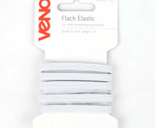 3 Meter Gummiband - Zugeschnitten - Flach Elastic - 6mm - Weiß