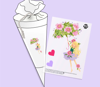Onkel Bo's Bügelbilder - DIN A5 - Blütenschirm - Wildblume Illustration