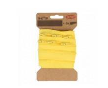 3m Endlosreißverschluss + Nicht teilbar - 6 eckige Zipper - Gelb