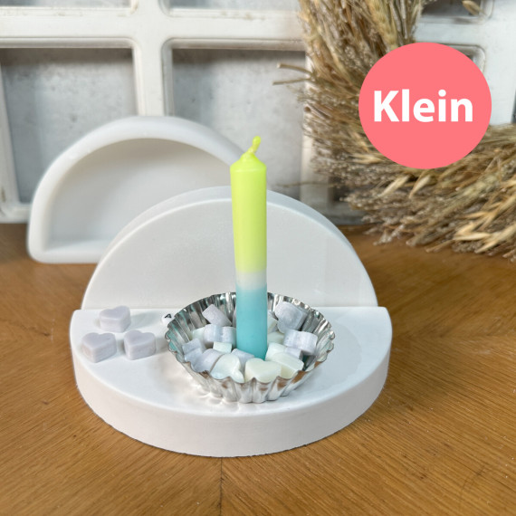 Silikon - Gießform - Dekoteller - Tablett - Halbiert - Glatt - Klein - vielfältig nutzbar