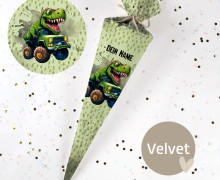 DIY-Nähset Schultüte - Monster Dino - Dinosaurier - Monstertruck - Velvet - zum selber Nähen - Mix and Match Kombi