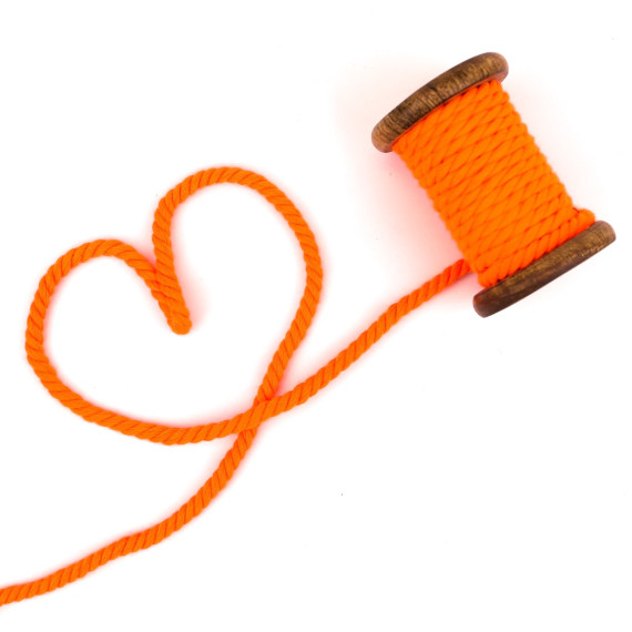 1m Hoodieband - Schmale Kordel - 5mm - Neon - Orange