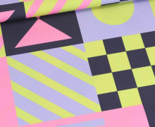 Outdoorstoff - Formenmix - Flieder/Pastellgrün/Rosa - abby and amy