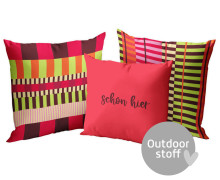 Kissenstoff - DIY - Kissen-Set - Bold Pattern Play - schön hier - Outdoorstoff - abby and amy