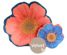 Kissenstoff - DIY - Formkissen-Set - Beautiful Flowers - Blau/Lachsrosa - Velvet - KnilchArt Design - abby and amy