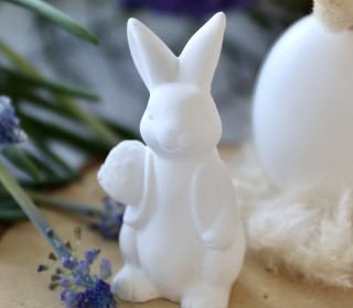 Silikon - Gießform - Osterhase - Dekohase - mit Osterei - Junge - vielfältig nutzbar