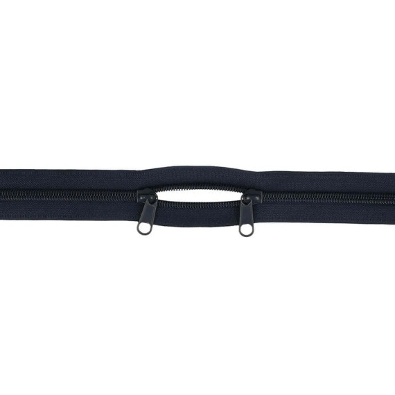 1 Reißverschluss - Rucksack - 80cm - Nicht Teilbar - 2 Zipper - Stahlblau