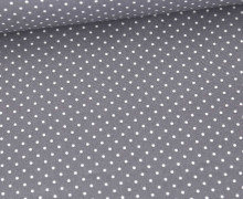 Beschichtete Baumwolle - Petit Dots - Poppy - Grau/Weiß