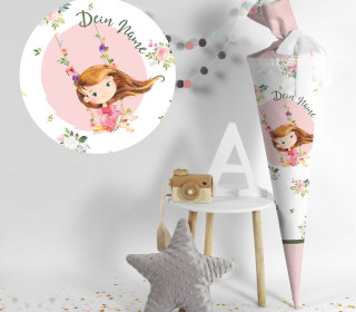 DIY-Nähset Schultüte - Princess Pink - Blumen - zum selber Nähen