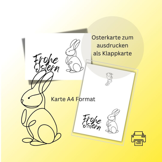 Osterkarte download Ostern Karte Grußkarte A4 digitaler Sofortdownload