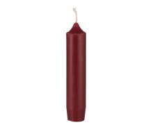 1 kleine Kerze - Kurze Stabkerze - Paraffin - 11cm - Ø 2,2cm  - Rot