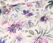 Modal Jersey - Florals - Fliederlila - Creme Rosé - NIKIKO - abby and me