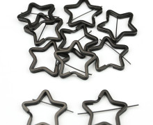 10 breite Schlüsselringe - Schlüsselanhänger - Stern - Schwarz