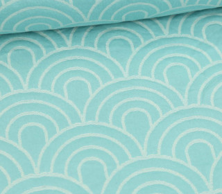 Bio-Jacquard Stepp-Jersey - Bow Stepper - Pretty & Pure - Pastelltürkis/Weiß - Hamburger Liebe