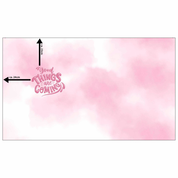 Sommersweat - Good Things Are Coming - Batik - Rosa - Pink - Paneel - Weiß - Bio Qualität - abby and me