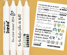 DIN A4 - Tattoofolie - Abschied - Lehrer - für Kerzen / Keramik