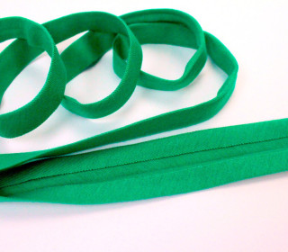 3 Meter elastisches Schrägband - 15mm - Jersey - Grün