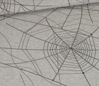 Sommersweat - Purple Spooktober - Spider Webs - Kombistoff - Grau Meliert - abby and me
